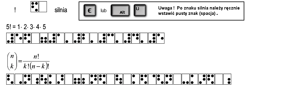 sposób zapisu: silnia